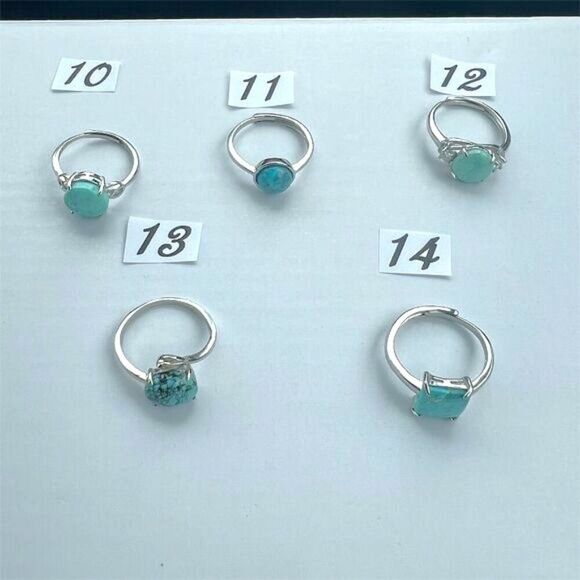 None Jewelry - Turquoise Gemstone Rings Set in 925 - Your Choice